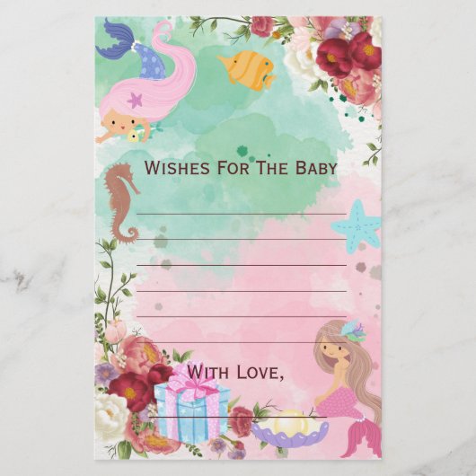 海の下の人魚が赤ん坊のシャワーを願う (正面)