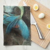 海の下の人魚とイルカ キッチンタオル (四つ折り)