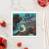 海の下の人魚とイルカ スタンダードカクテルナプキン (インサイチュ)