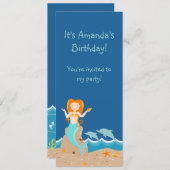 海の下の人魚とイルカ 招待状 (正面/裏面)