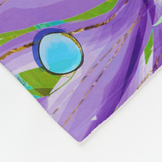 海の下の人魚と海のシェルのピンクの輝き フリースブランケット (角)