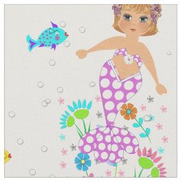 海の下の人魚と魚かわいい女 ファブリック