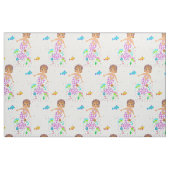 海の下の人魚と魚かわいい女 ファブリック (ファットクウォーター)