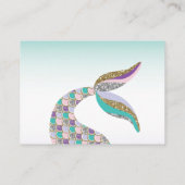 海の下の人魚のおむつのラッフルのベビーシャワー エンクロージャーカード (裏面)