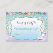 海の下の人魚のおむつのラッフルのベビーシャワー エンクロージャーカード (正面)