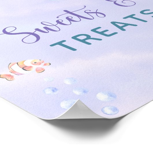 海の下の人魚のお菓子とお菓子 ポスター (角)