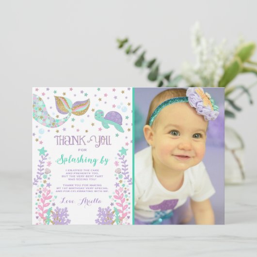 海の下の人魚のサンキューカードは感謝していしています サンキューカード (スタンド正面)