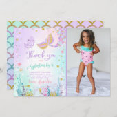 海の下の人魚のサンキューカードは感謝していしています サンキューカード (正面/裏面)