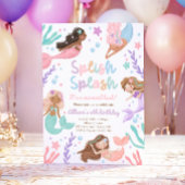 海の下の人魚のスプラッシュ誕生日 招待状