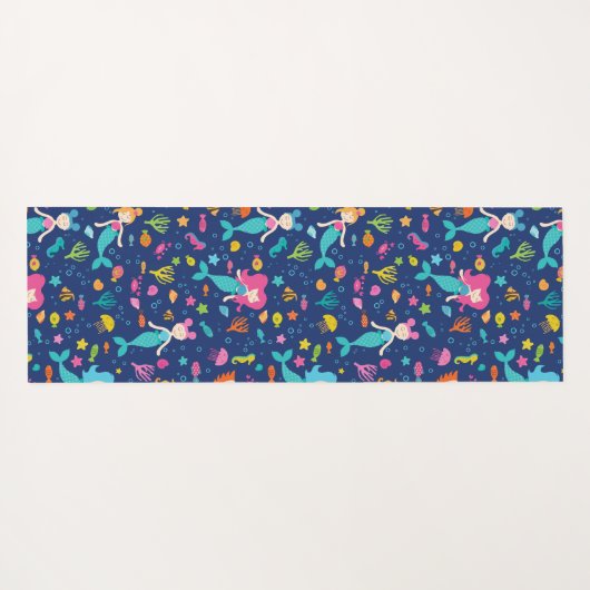 海の下の人魚のパーソナライズされた女 ヨガマット (裏面(横))