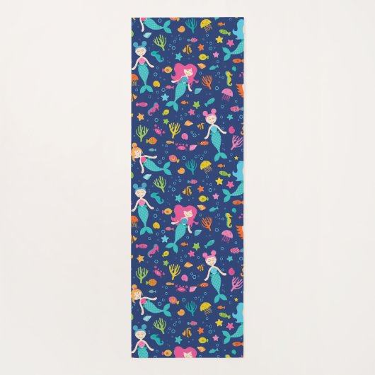 海の下の人魚のパーソナライズされた女 ヨガマット (裏面)
