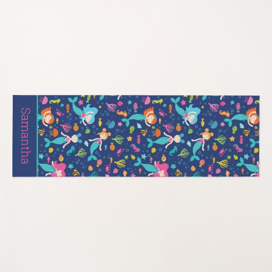 海の下の人魚のパーソナライズされた女 ヨガマット (正面(横))