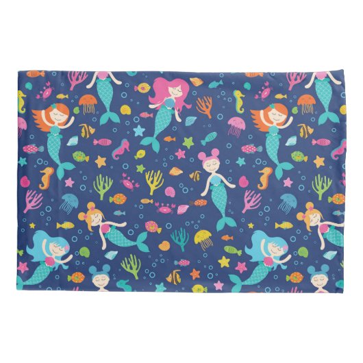 海の下の人魚のパーソナライズされた女 枕カバー (裏面)