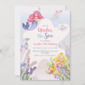 海の下の人魚の三歳の誕生日パーティー 招待状 (正面)