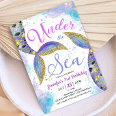 海の下の人魚の三番目の誕生日ガール 招待状