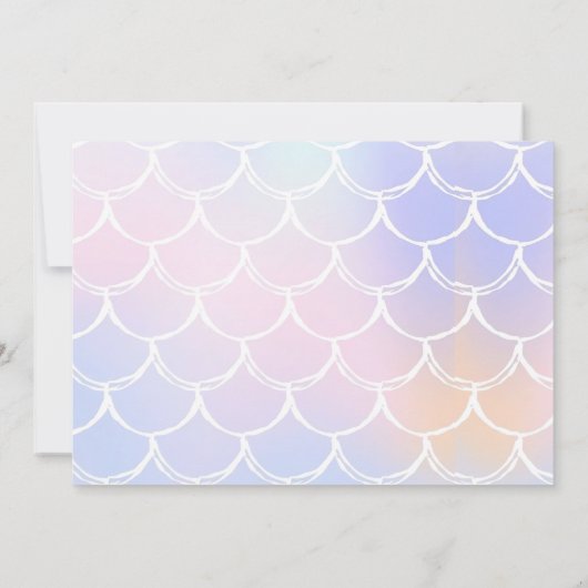 海の下の人魚の三番目の誕生日パーティー写真 招待状 (裏面)