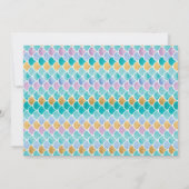 海の下の人魚の写真の誕生日パーティー 招待状 (裏面)