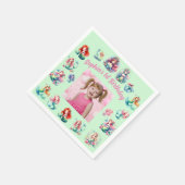 海の下の人魚の写真子供の誕生日パーティー スタンダードカクテルナプキン (角)