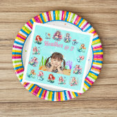 海の下の人魚の写真子供の誕生日パーティー スタンダードカクテルナプキン