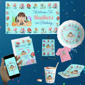 海の下の人魚の写真子供の誕生日パーティー 紙コップ