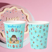 海の下の人魚の写真子供の誕生日パーティー 紙コップ