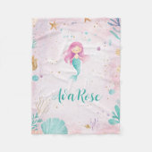 海の下の人魚の女のパーソナライズされた子 フリースブランケット (正面)