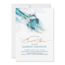 海の下の人魚の尾のブライズシャワー