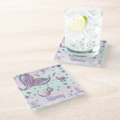 海の下の人魚の尾の海動物 ガラスコースター (アングル)