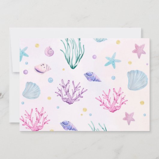 海の下の人魚の尾の誕生日写真 サンキューカード (裏面)