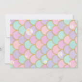 海の下の人魚の尾の誕生日写真 招待状 (裏面)