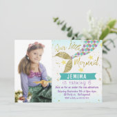 海の下の人魚の尾の誕生日招待状の写真 招待状 (スタンド正面)