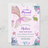 海の下の人魚の最初の誕生日パーティー 招待状 (正面)