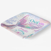 海の下の人魚の最初の誕生日ピンクの人魚 ペーパープレート (傾斜あり)