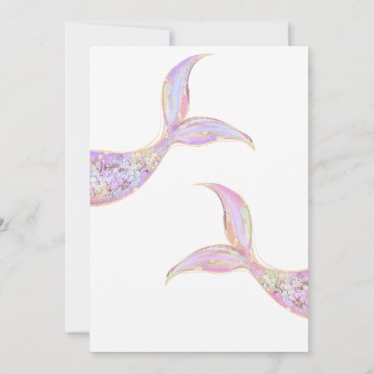 海の下の人魚の最初の誕生日 招待状 (裏面)