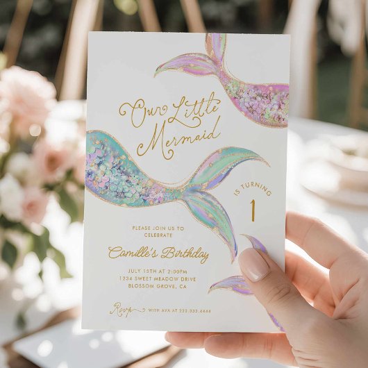 海の下の人魚の最初の誕生日 招待状