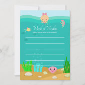 海の下の人魚の母のための赤ちゃんシャワーアドバイス 招待状 (正面)