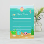 海の下の人魚の母のための赤ちゃんシャワーアドバイス 招待状 (スタンド正面)