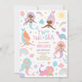 海の下の人魚の海の2番目の誕生日 招待状 (正面)