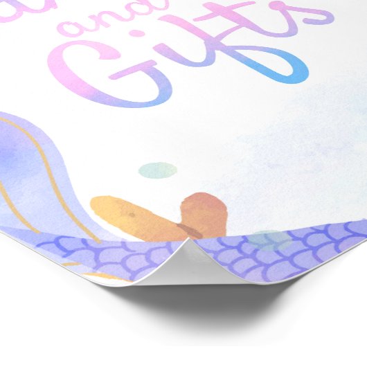 海の下の人魚の誕生日カードとギフト ポスター (角)