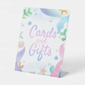 海の下の人魚の誕生日カードとギフト 台座サイン (正面)