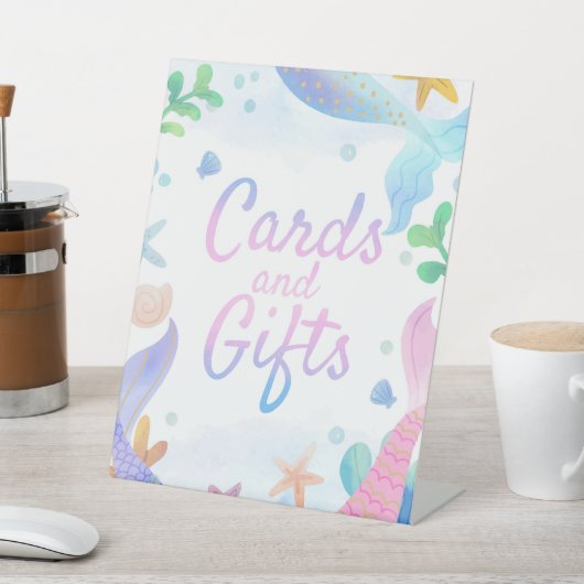 海の下の人魚の誕生日カードとギフト 台座サイン (インサイチュ)