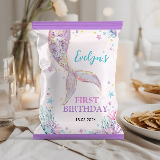 海の下の人魚の誕生日チップバッグラッパー チラシ