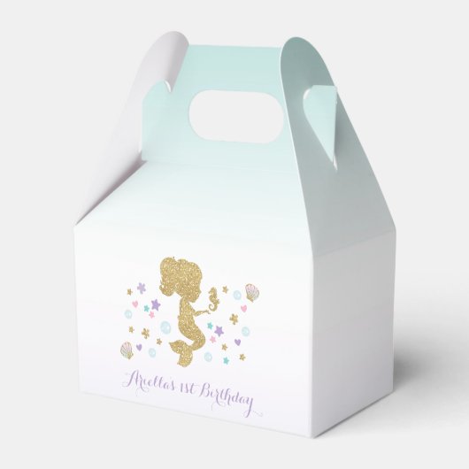 海の下の人魚の誕生日パーティーのお願い箱 フェイバーボックス (正面サイド)