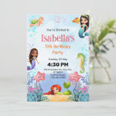 海の下の人魚の誕生日パーティーの招待 招待状 (スタンド正面)