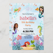 海の下の人魚の誕生日パーティーの招待