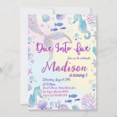 海の下の人魚の誕生日パーティー 招待状 (正面)