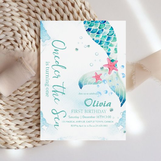 海の下の人魚の誕生日パーティー 招待状
