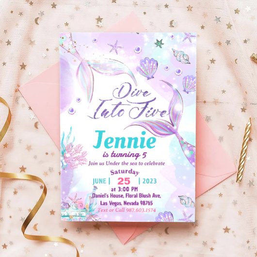 海の下の人魚の誕生日パーティー 招待状