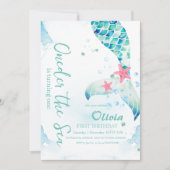 海の下の人魚の誕生日パーティー 招待状 (正面)