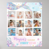 海の下の人魚の誕生日写真マイルストーン ポスター (正面)